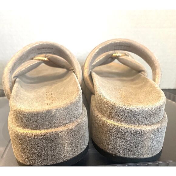 J/Slides Elegant Women's Sandals in Gold Leather Slip On Suze 9 - Picture 8 of 10